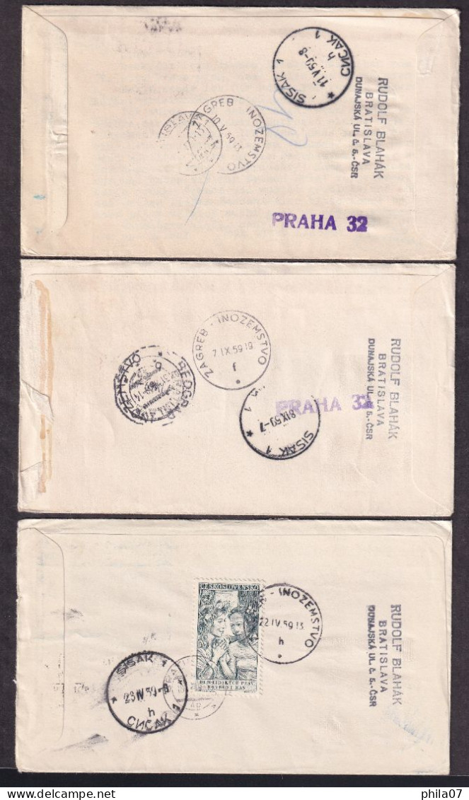 Czechoslovakia 1959 - lot of 14 First day covers mostly sent by registered mail to Sisak, various topic, nice / 12 scans