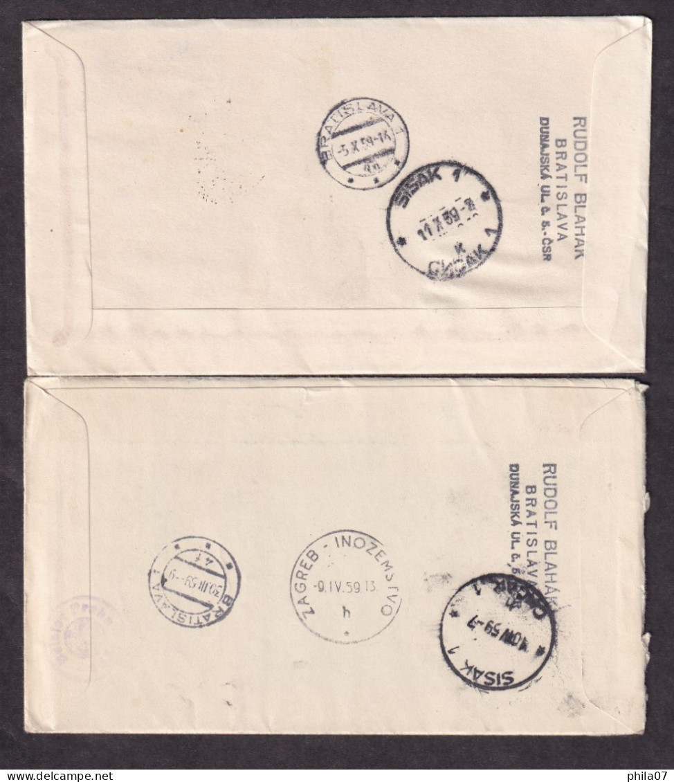 Czechoslovakia 1959 - lot of 14 First day covers mostly sent by registered mail to Sisak, various topic, nice / 12 scans