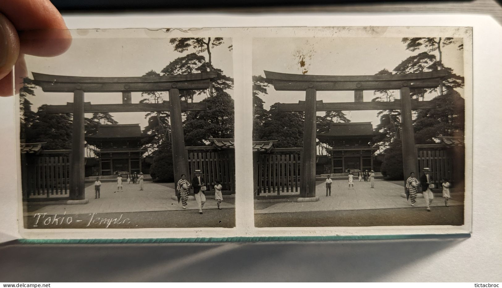 Photographie Stéréoscopique Plaque De Verre Tokio Tokyo Japon Temple Début XXème - Glasplaten