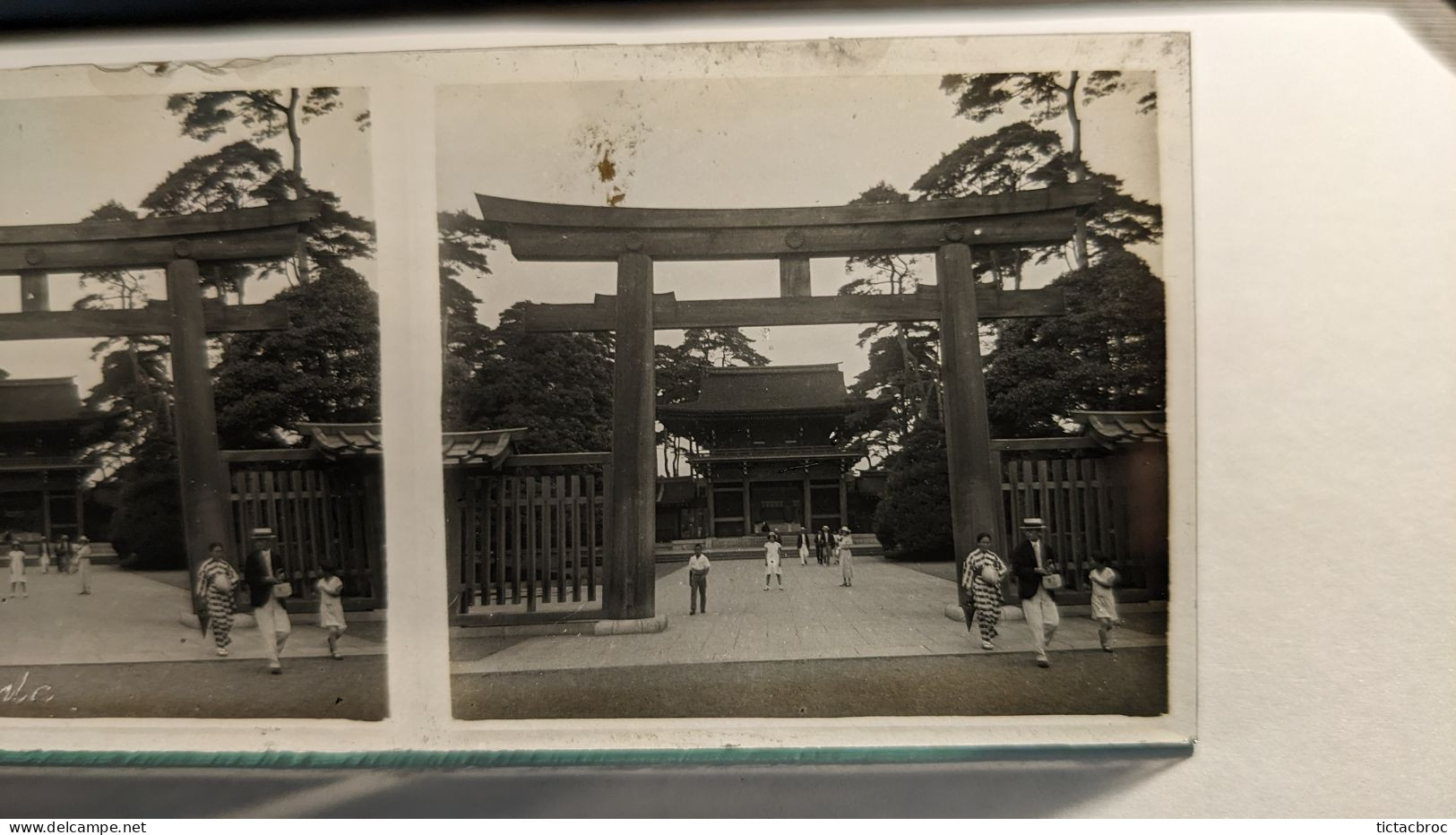 Photographie Stéréoscopique Plaque De Verre Tokio Tokyo Japon Temple Début XXème - Diapositivas De Vidrio