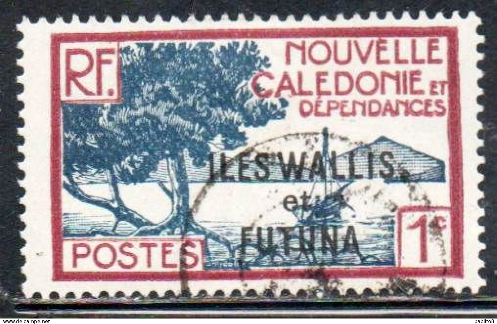 WALLIS AND FUTUNA ISLANDS 1930 1940 BAY OF PALETUVIERS POINT OVERPRINTED 1c USED USATO OBLITERE' - Ongebruikt