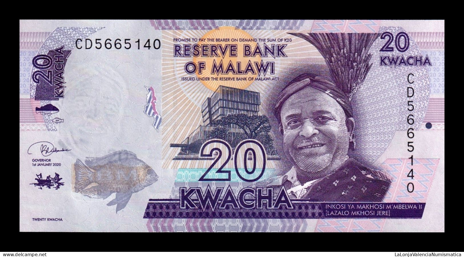 Malawi 20 Kwacha 2020 Pick 63f Sc Unc - Malawi