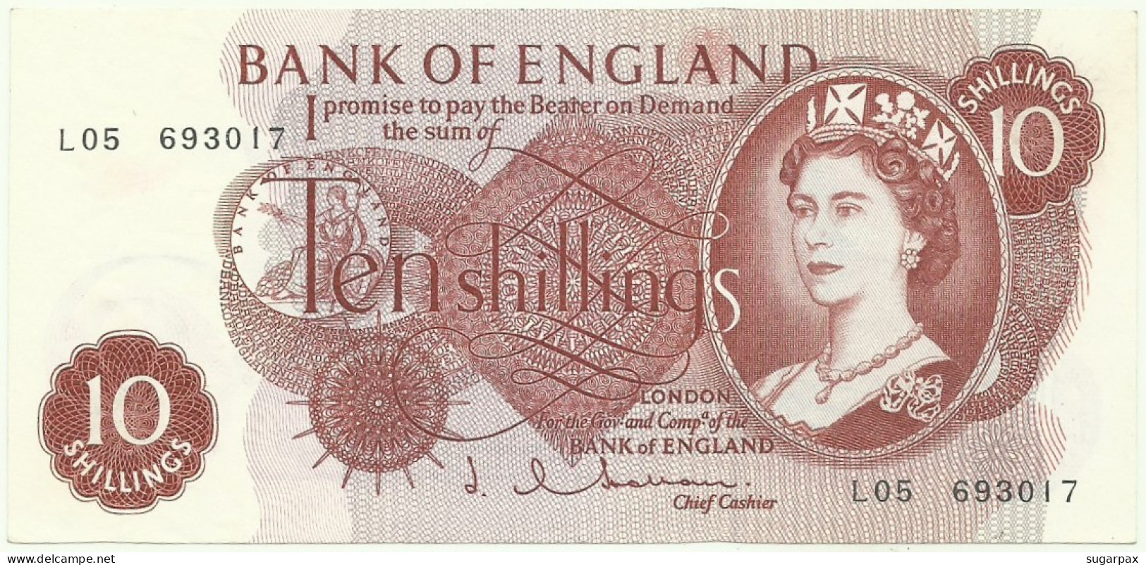 Great Britain - 10 Shillings - ND ( 1962 - 1966 ) - Pick 373.b - Unc. - Serie L05 - England, United Kingdom - 10 Schilling