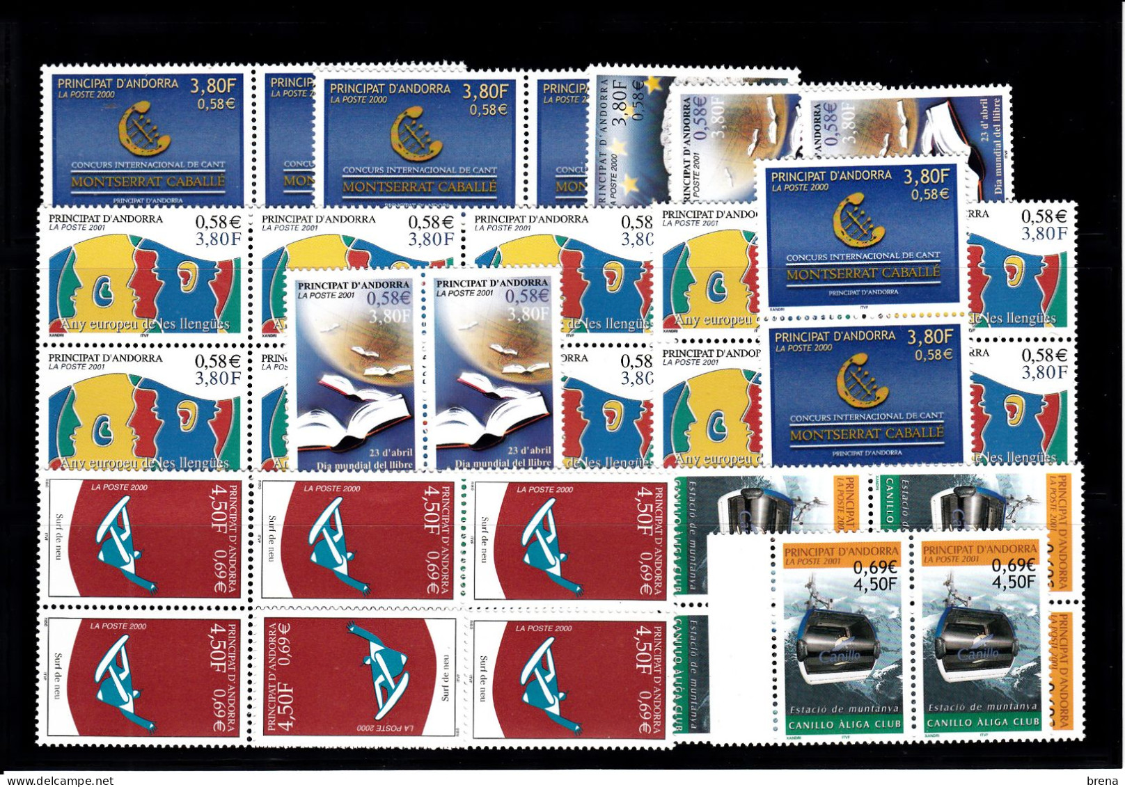 ANDORRE LOT DE TIMBRES NEUFS XX  33 % VALEUR FACIALE POUR STOCK OU AFFRANCHISSEMENT - Verzamelingen