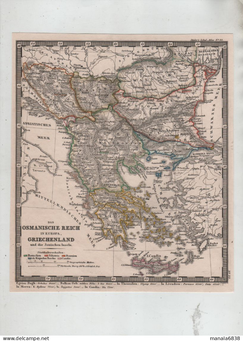 Das Osmanische Reich In Europa Griechenland Und Die Jonischen Inseln   Gotha Bei Justus Perthes 1809 - Carte Geographique