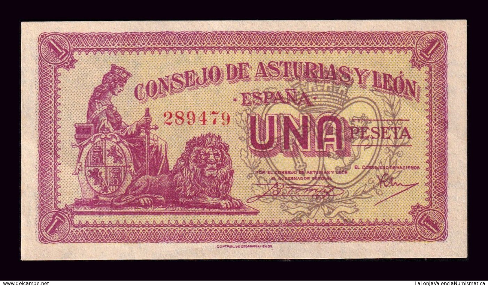 España Spain 1 Peseta ND 1936 Pick S604 Sc- AUnc - 1-2 Peseten