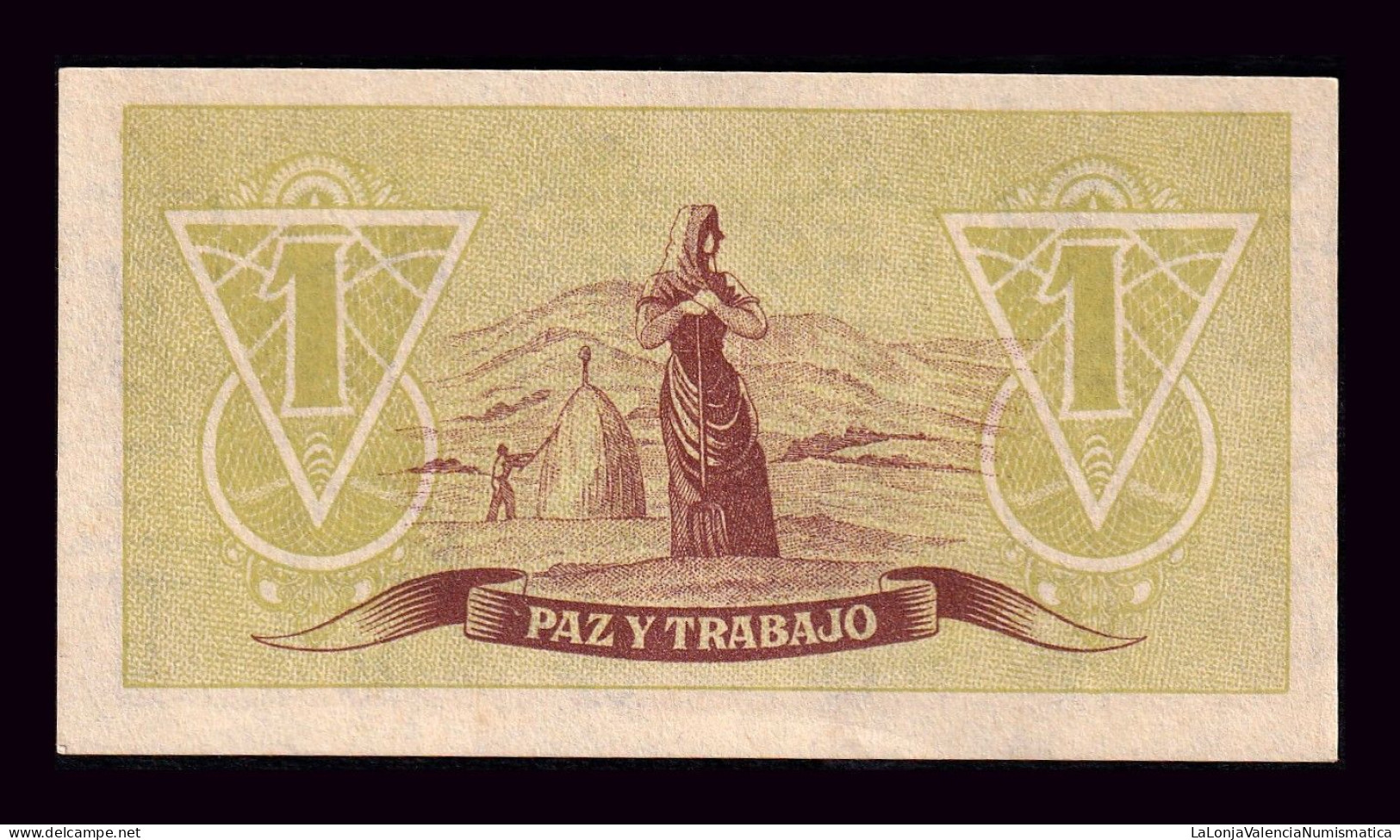 España Spain 1 Peseta ND 1936 Pick S604 Sc- AUnc - 1-2 Peseten