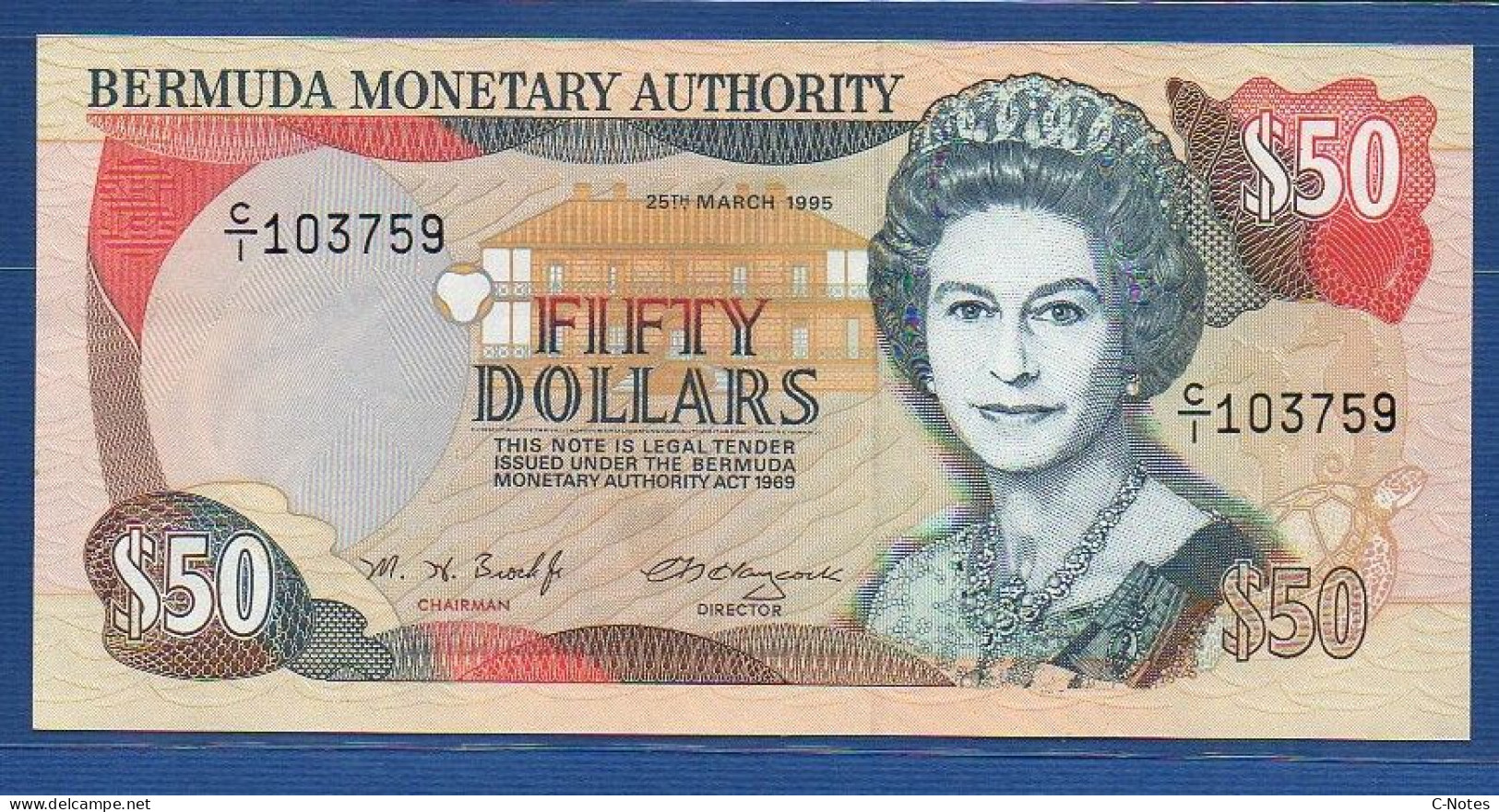 BERMUDA - P.44b – 50 Dollars 1995 UNC, S/n C/1 103759 - Bermuda