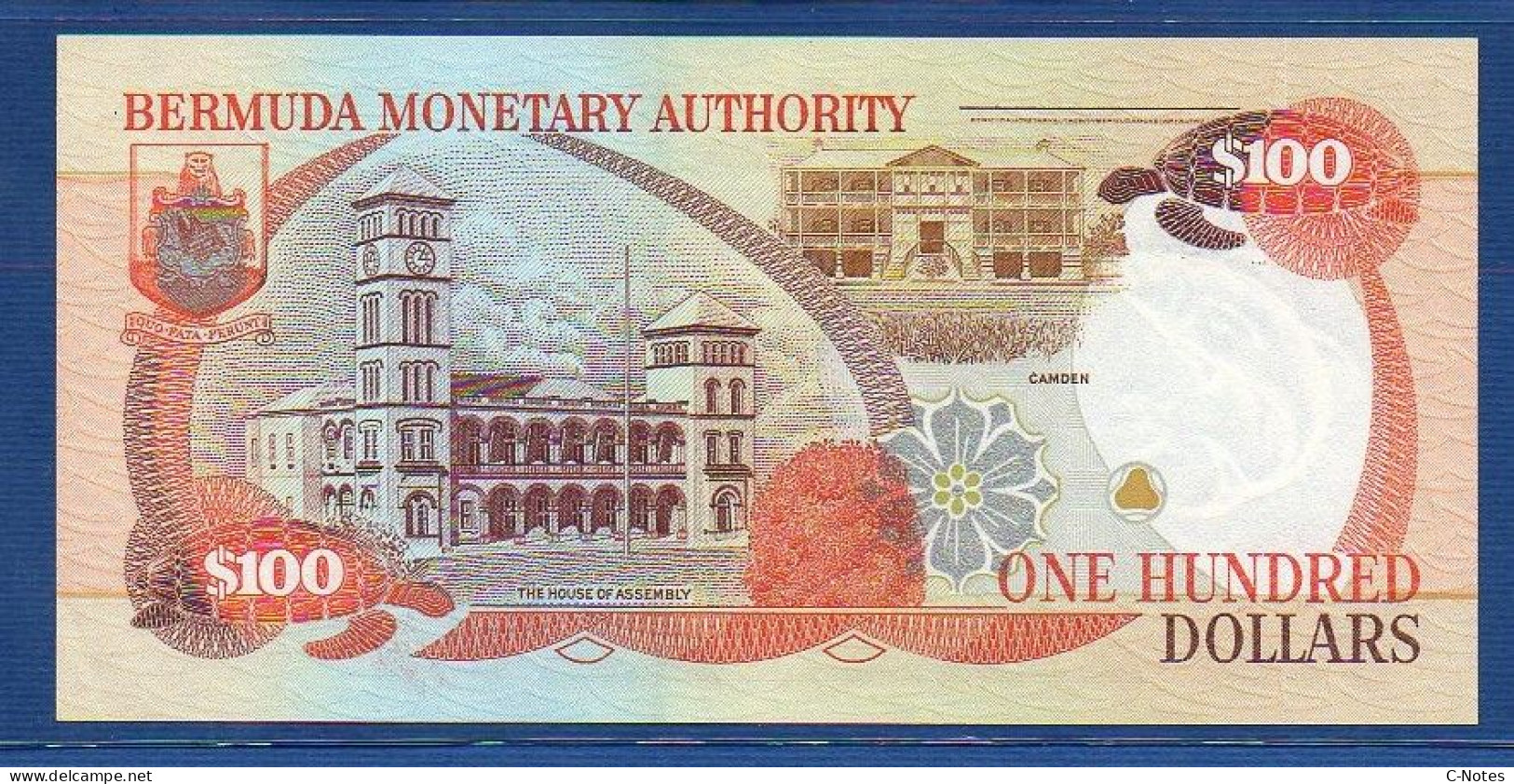 BERMUDA - P.45r – 100 Dollars 1996 AUNC, S/n Z/2 003447 REPLACEMENT - Bermudas