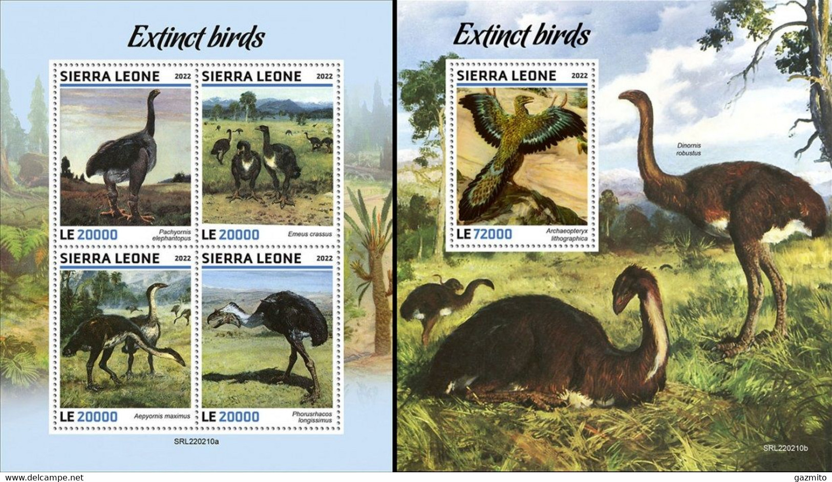 Sierra Leone 2022, Animals, Extinct Birds, 4val In BF+BF - Autruches