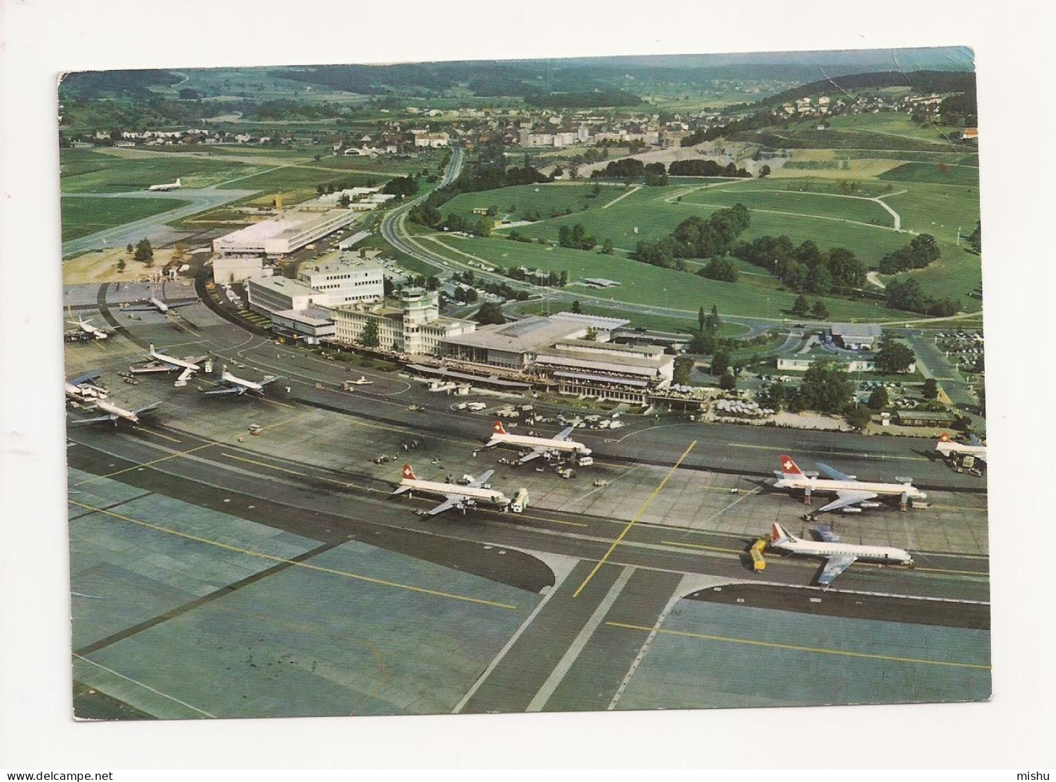 SH1 - Postcard - Switzerland -  Airport Zurich-Kloten , Circulated 1969 - Port