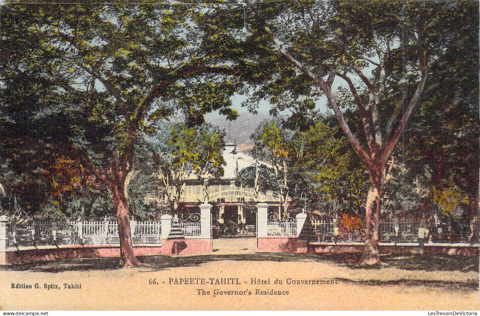 FRANCE - POLINESIE FRANCAISE - PAPEETE TAHITI - Hôtel Du Gouvernement - Editeur G Spitz - Carte Postale Ancienne - Polynésie Française