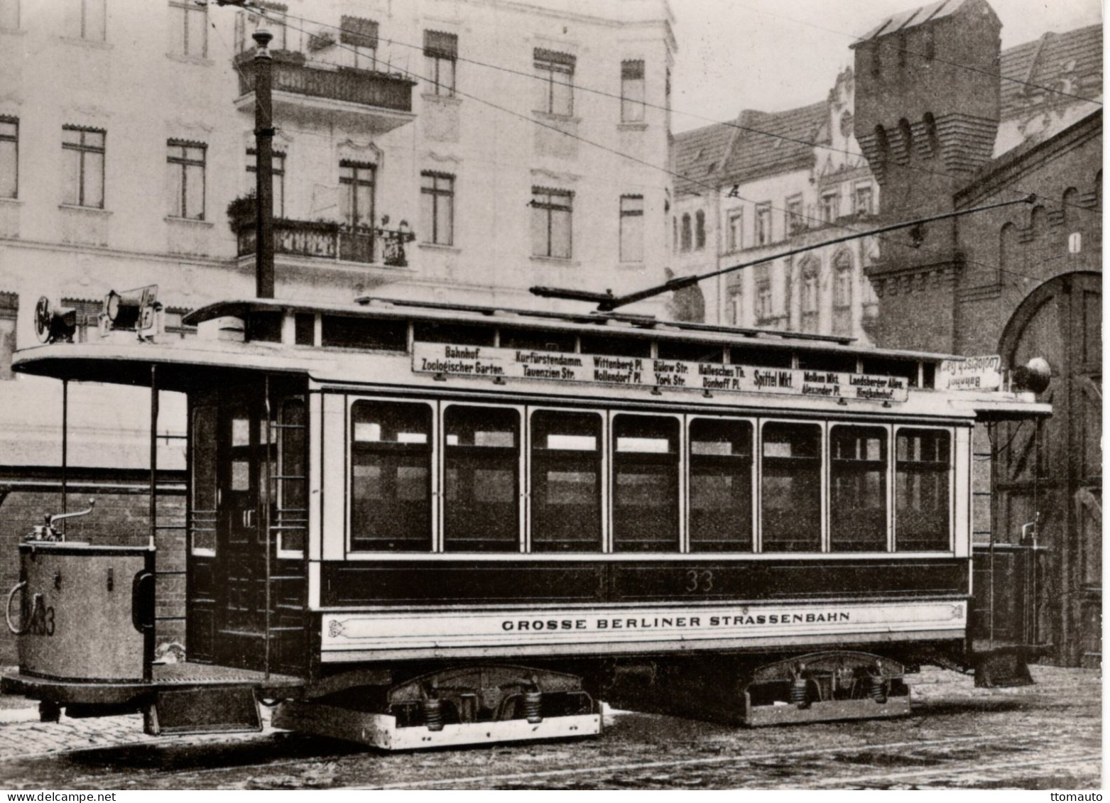 Grosse Berliner Strassenbahn - Triebwagen Nr.2433 - Allgemeine Elektricitats-Gesellschaft 1900 - CPM - Strassenbahnen