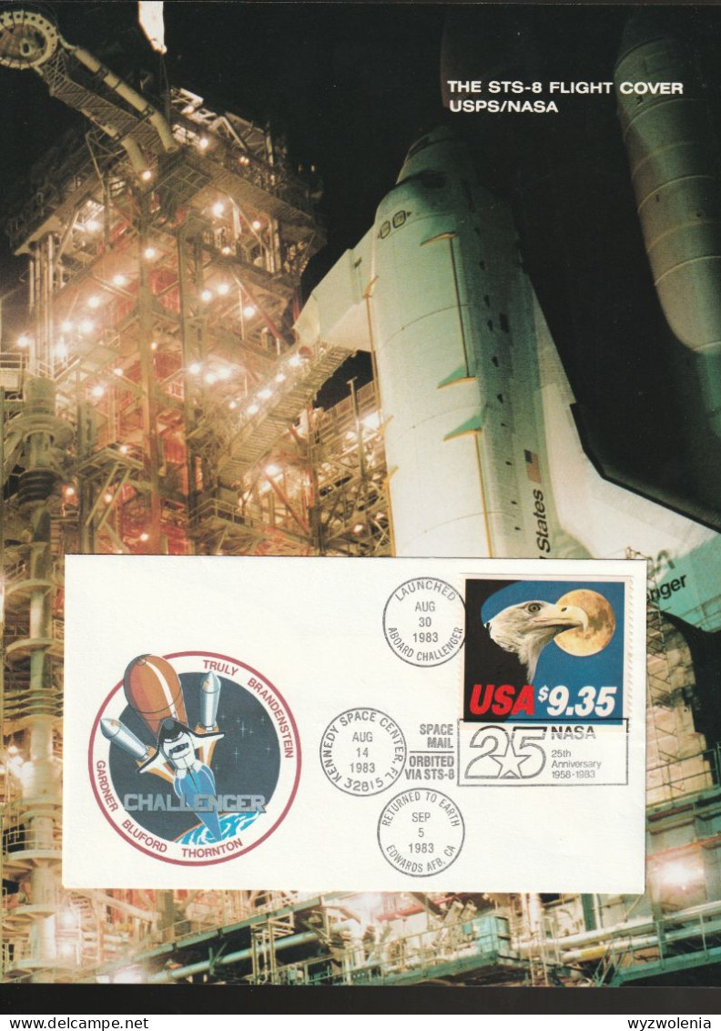 A 236) Raumfahrt 1983: Vom 30.8. - 5.9. Im Space-Shuttle STS-8 Geflogener Brief - North  America