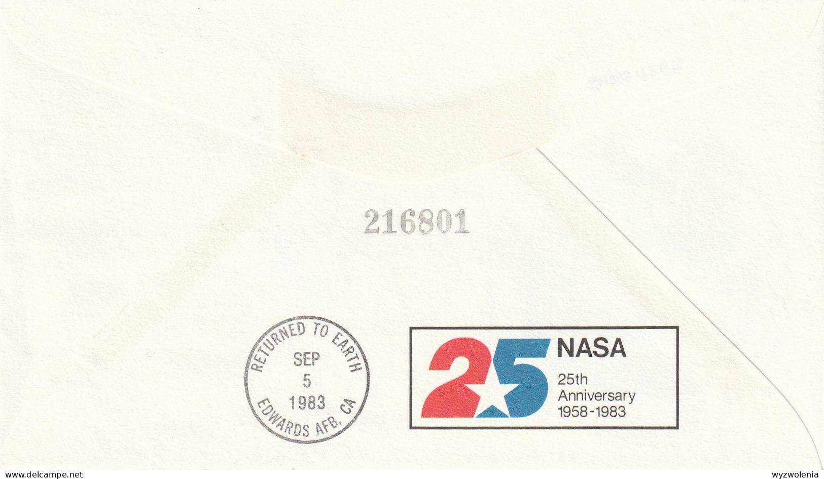 A 236) Raumfahrt 1983: Vom 30.8. - 5.9. Im Space-Shuttle STS-8 Geflogener Brief - North  America