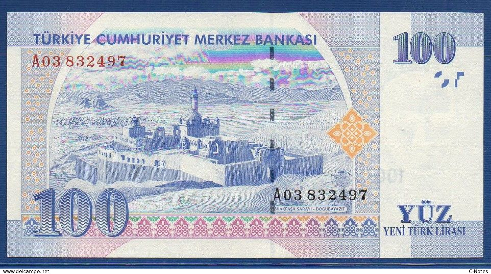 TURKEY - P.221 – 100 Yeni Türk Lirası  L. 1970 / 2005  AUNC, S/n A03 832497 - Turquie