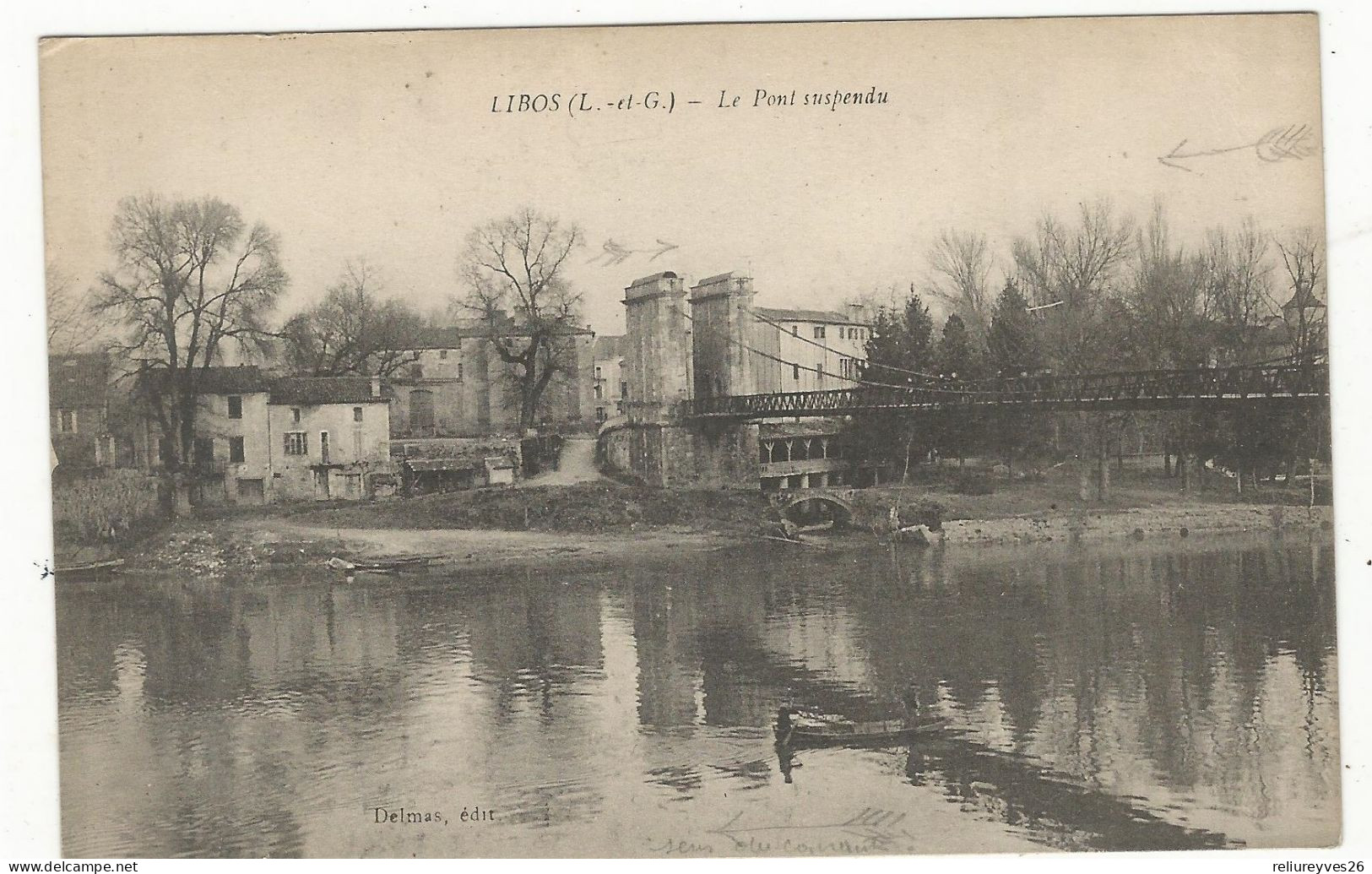 CPA, D.47 , Libos , Le Pont Suspendu Ed. G.D. - Libos