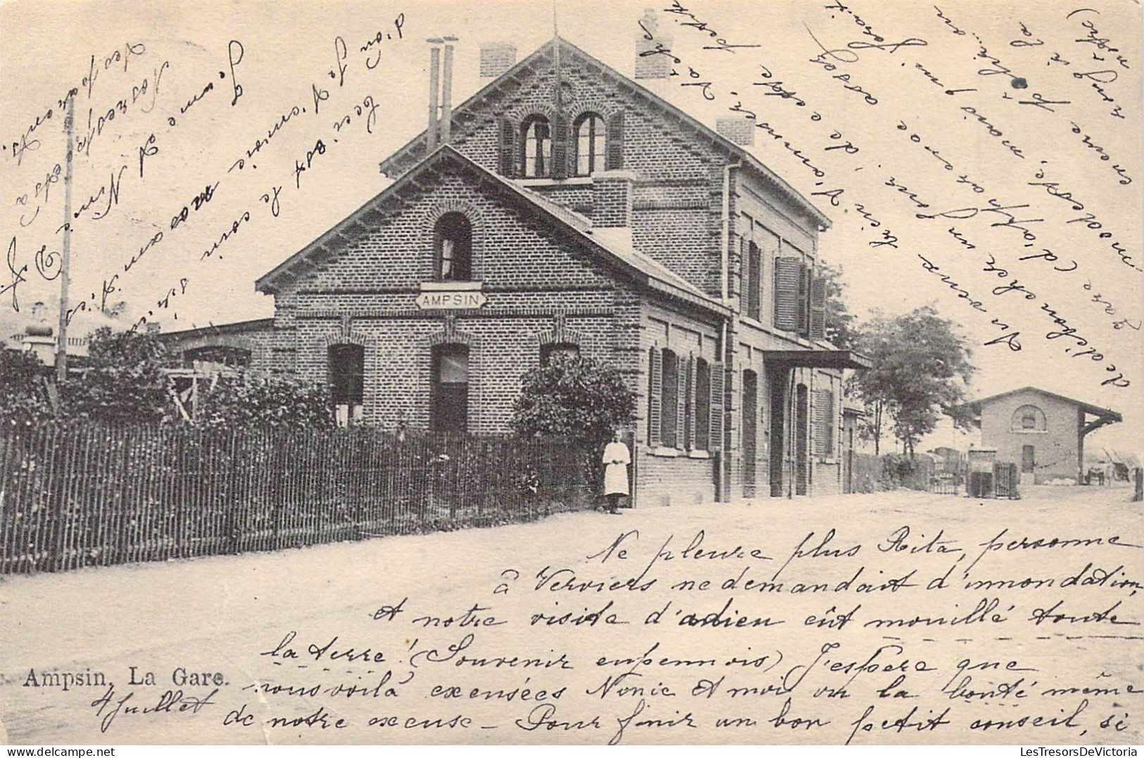 BELGIQUE - AMPSIN - La Gare - Edition H Ferrière - Carte Postale Ancienne - Amay