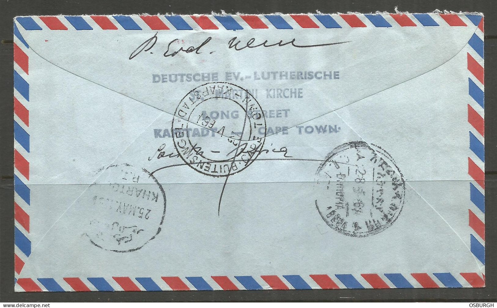 SOUTH AFRICA / ETHIOPIA. 1964. REGISTERED AIR MAIL COVER. CAPE TOWN TO ADDIS ABABA. GERMAN EVANGELICAL LUTHERAN CHURCH - Covers & Documents