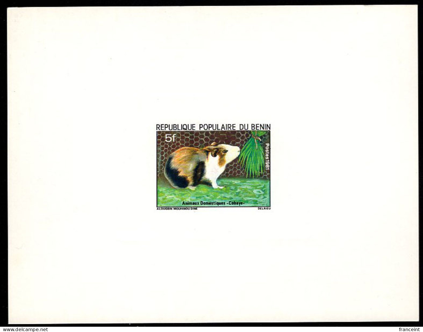 BENIN(1981) Guinea Pig. Deluxe Sheet. Scott No 510, Yvert No 529. Cute! - Bénin – Dahomey (1960-...)