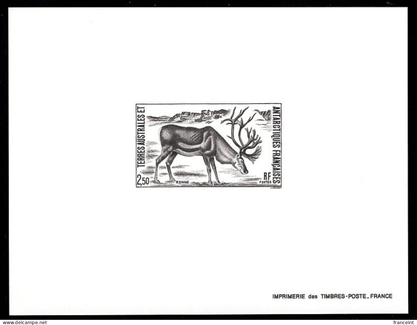 FSAT(1987) Reindeer. Deluxe Sheet. Scott No 130. Yvert No 123. - Ongetande, Proeven & Plaatfouten