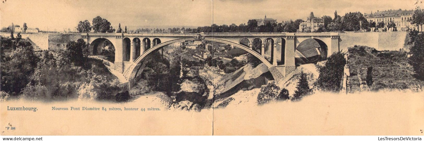 LUXEMBOURG - Carte Panoramique - Pont Diamètre 84 Mètres Hauteur 44 Mètres - Edit Grand Bazar - Carte Postale Ancienne - Luxembourg - Ville