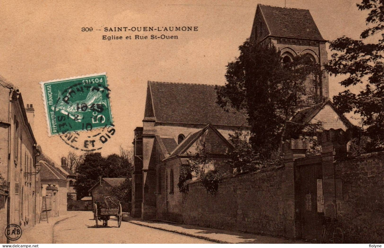 Saint Ouen L'aumone - église Et Rue St Ouen - Attelage - Saint-Ouen-l'Aumône