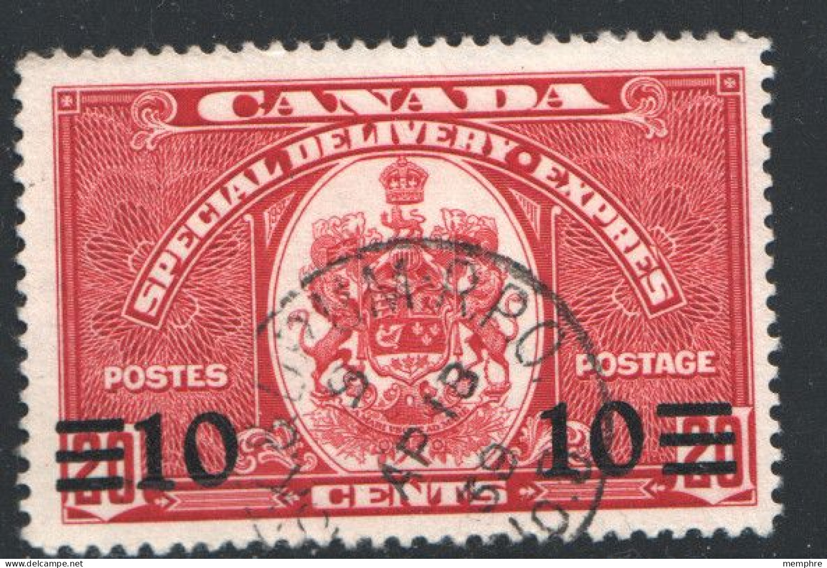 1938  Special Delivery  Overprinted 10 Cents   Sc E9 Used - Special Delivery