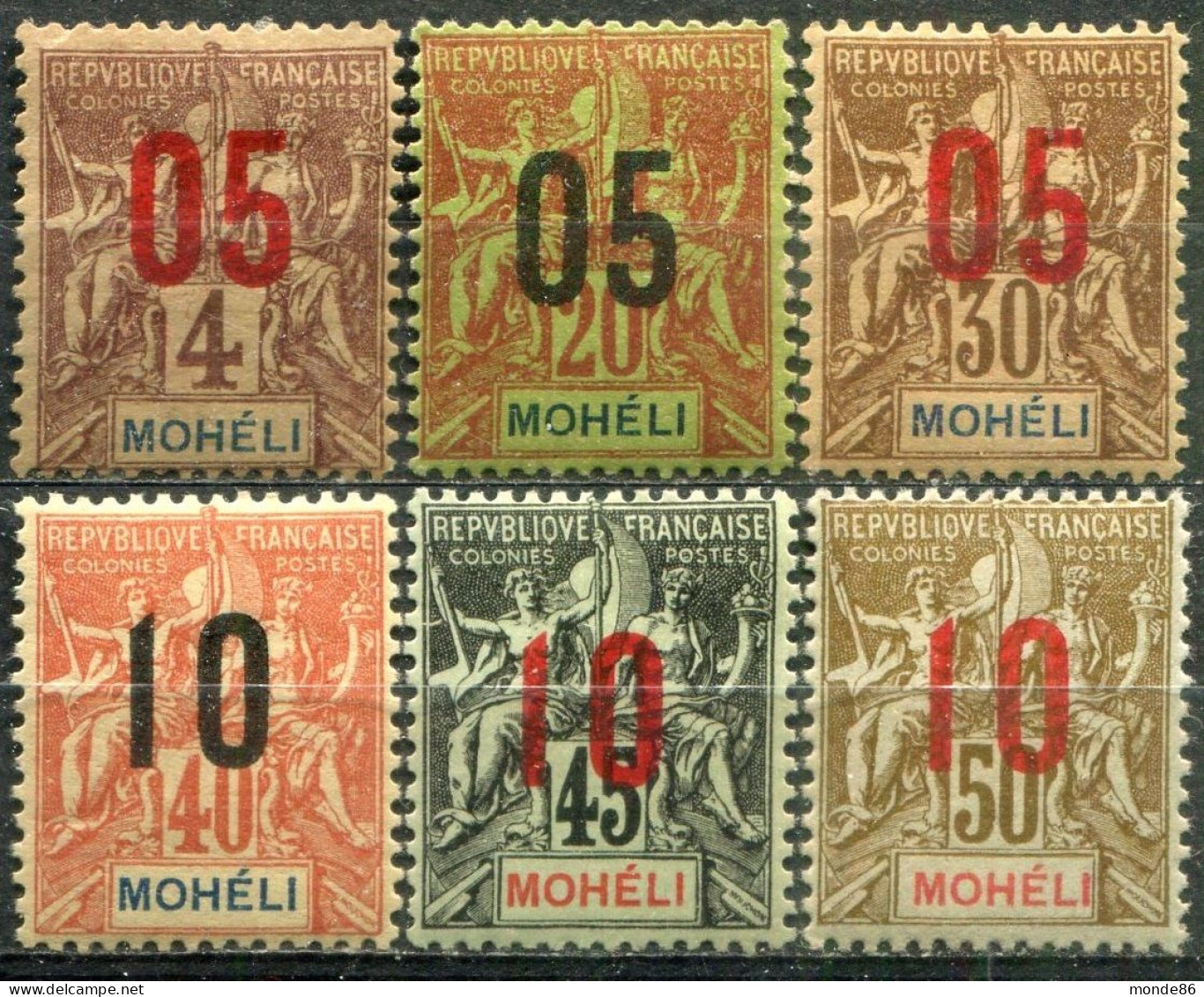 MOHELI - Y&T  N° 17-22 * - Unused Stamps