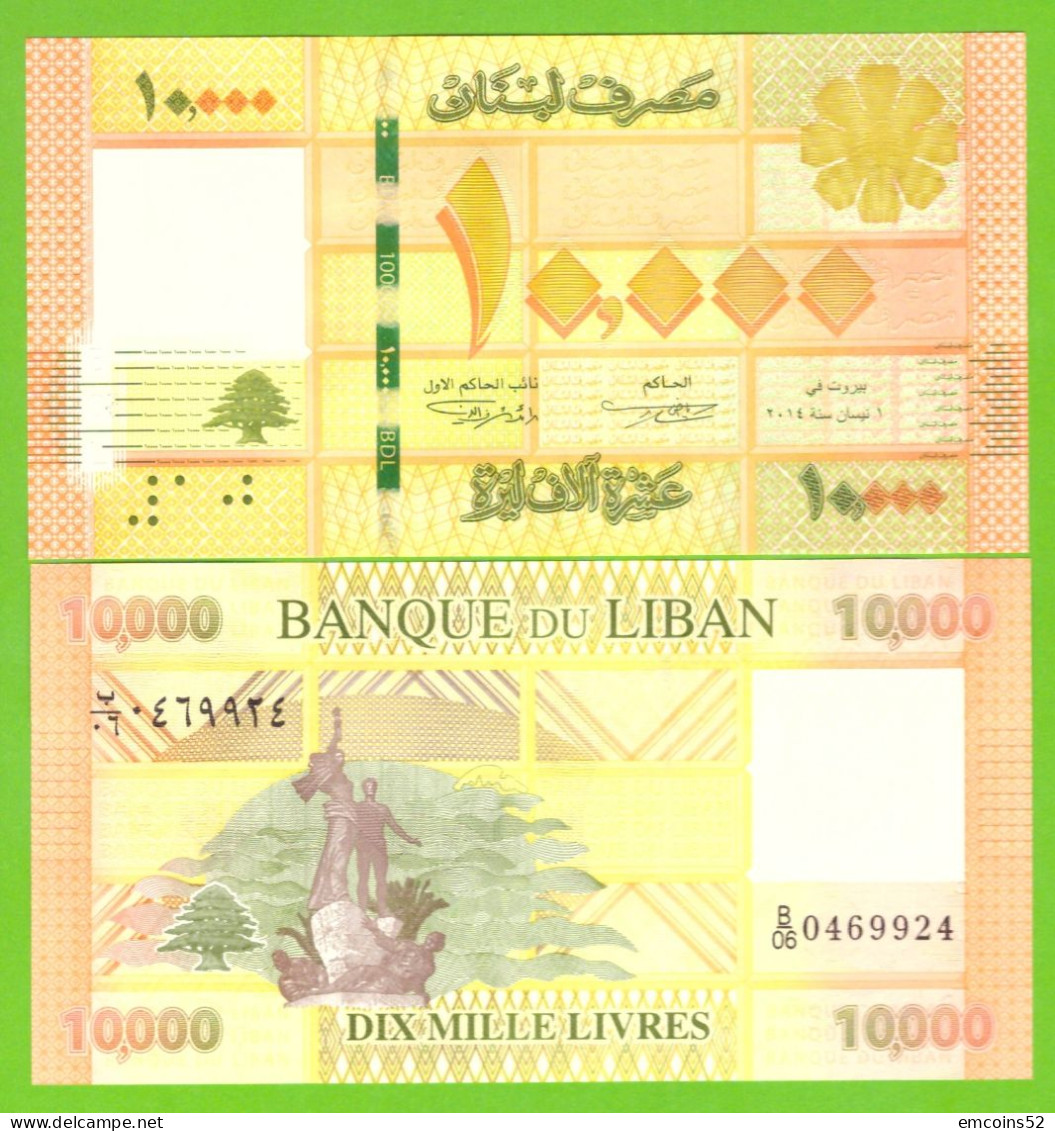 LEBANON  10000 LIVRES 2014 P-92b UNC - Liban