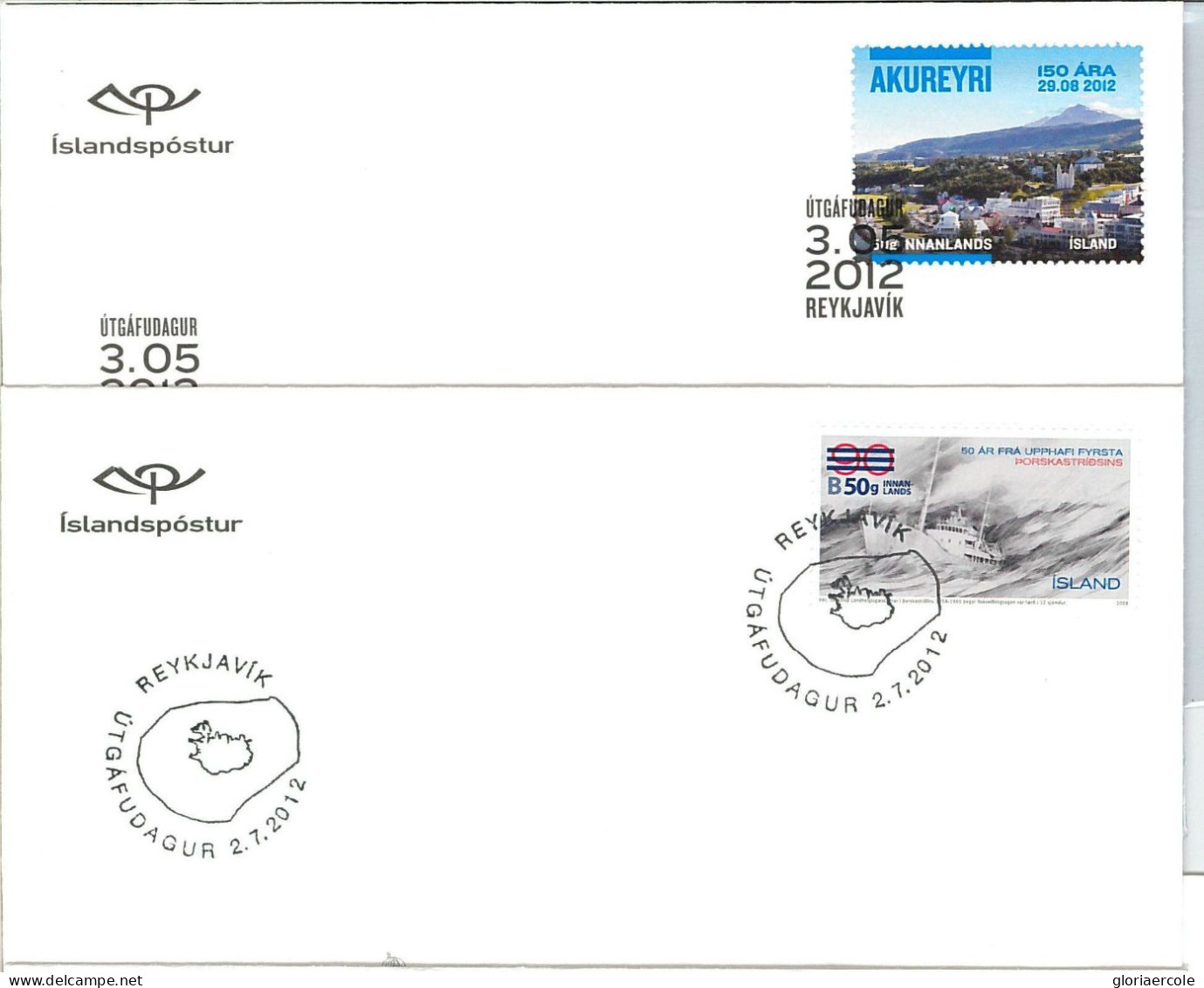 58170 - ISLAND Iceland - POSTAL HISTORY: 2012 Set Of 10 FDC COVERS - BIRDS Sport - FDC