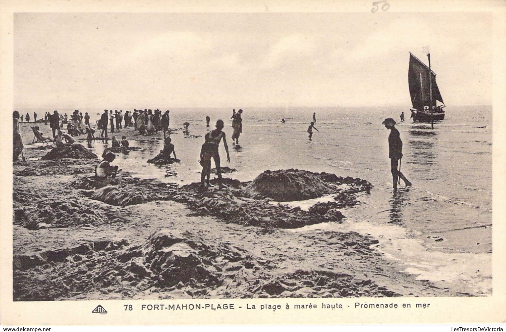 FRANCE - 80 - FORT MAHON PLAGE - La Plage à Marée Haute - Carte Postale Ancienne - Fort Mahon