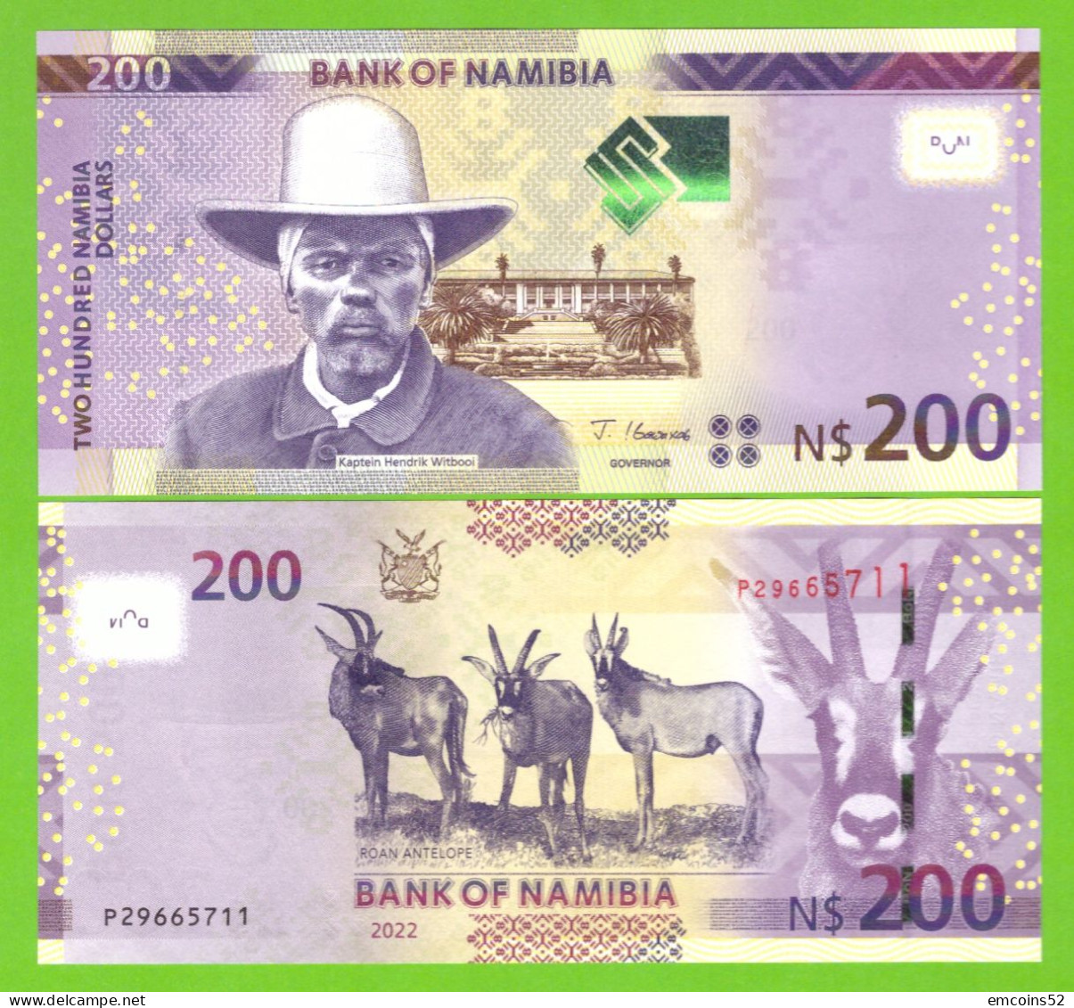 NAMIBIA 200 DOLLARS 2022 P-15 UNC - Namibia