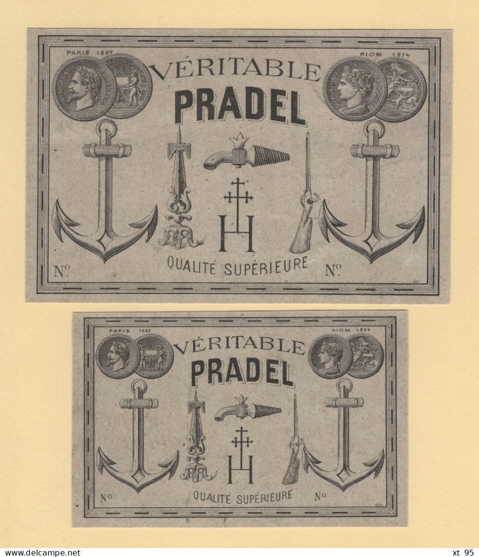 Epreuve Pour Impression Publicitaire - Veritable Pradel - 9.5x6cm Et 8x11.5cm - Werbung