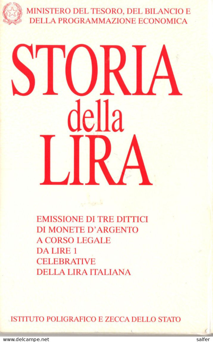 REPUBBLICA  2000  STORIA DELLA LIRA  II DITTICO   Lire 1 X 2  AG - Commemorative