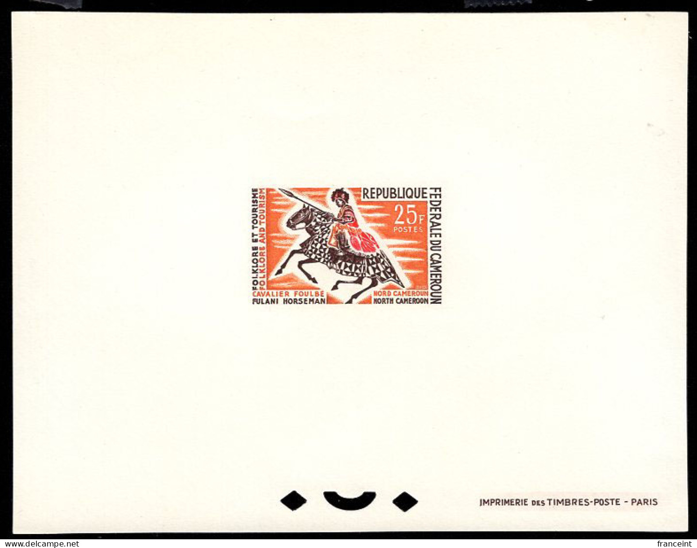 CAMEROUN(1964) Fulani Horseman. Deluxe Sheet. Scott No 408, Yvert No 389. - Cameroun (1960-...)