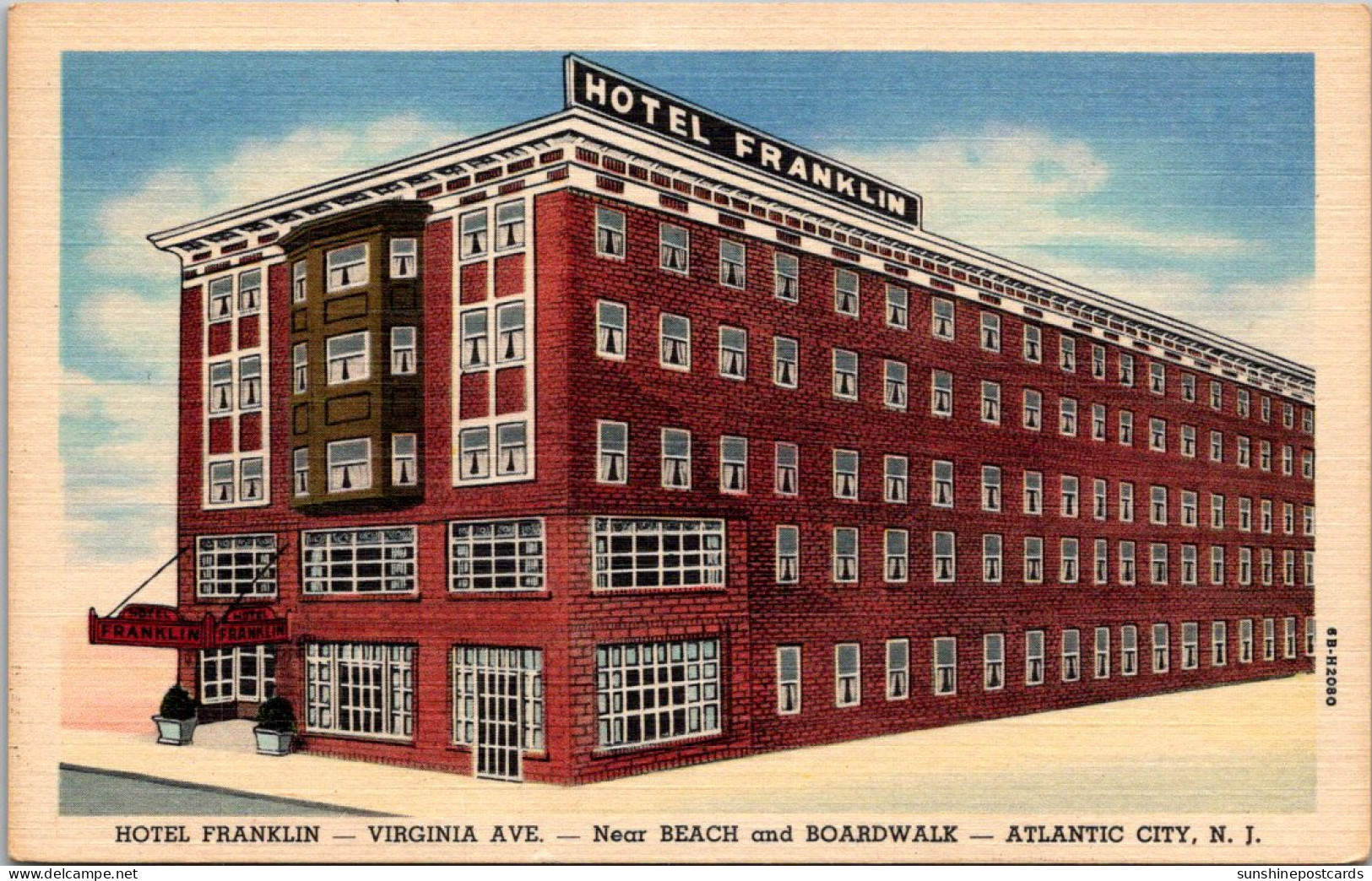 New Jersey Atlantic City Hotel Franklin Curteich - Atlantic City