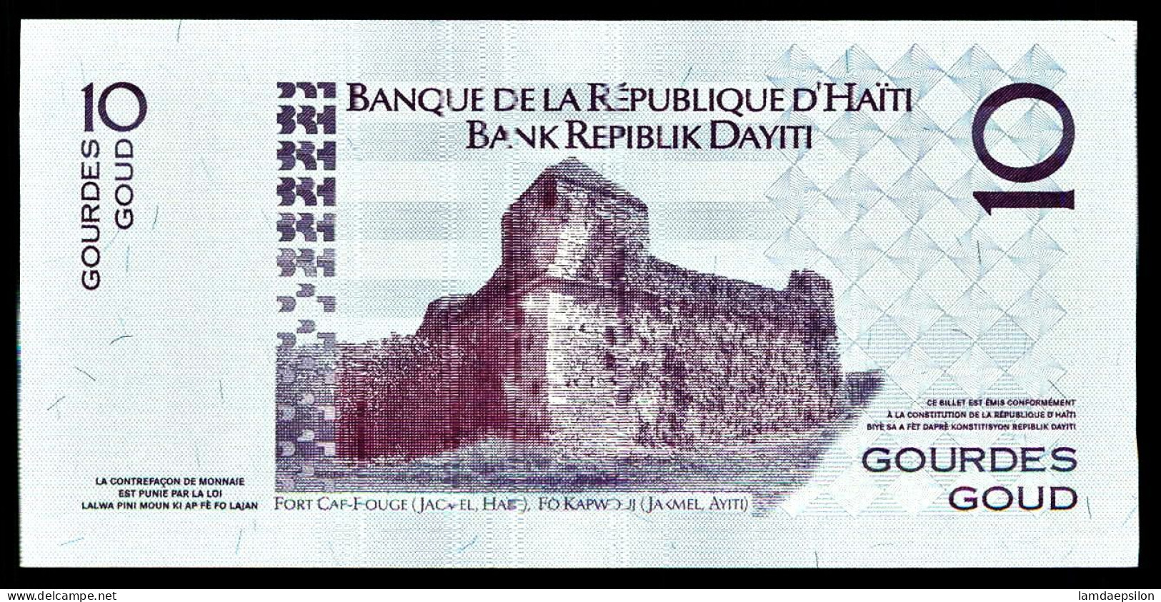 A8 HAITI  BILLETS DU MONDE   BANKNOTES  10 GOURDES 2010 - Haïti