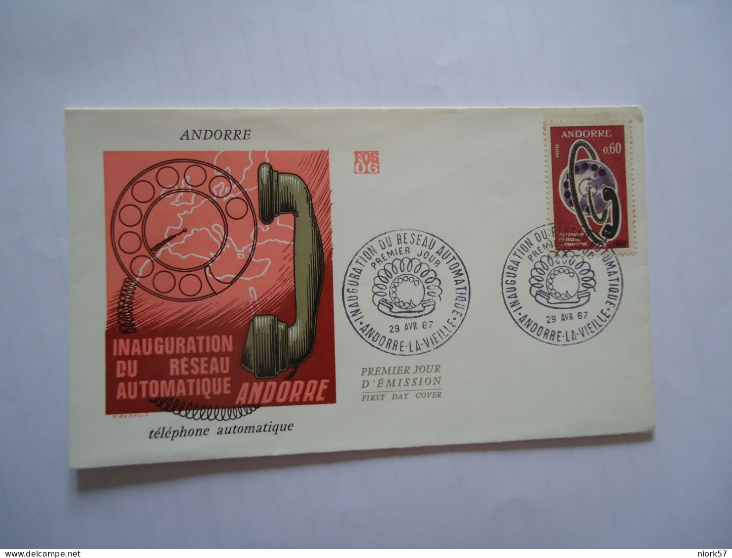 ANDORRA  FRENCH FDC  1967  TELEPHONES - Lettres & Documents