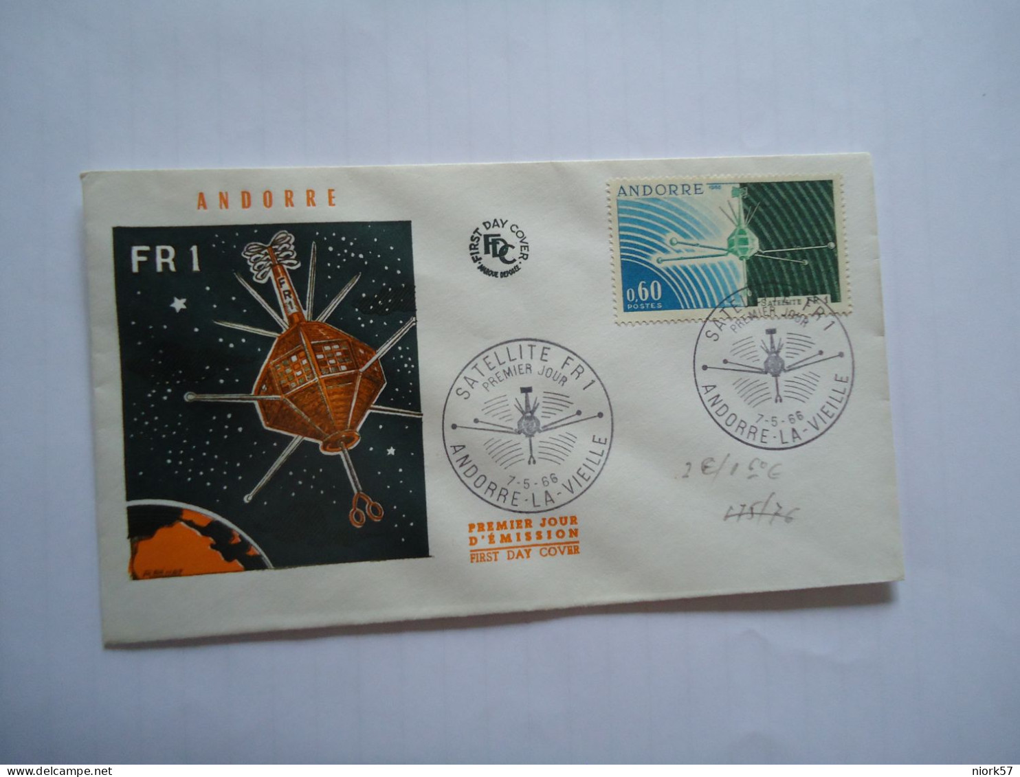 ANDORRA FRENCH  FDC  1966   SPACE - Altri & Non Classificati