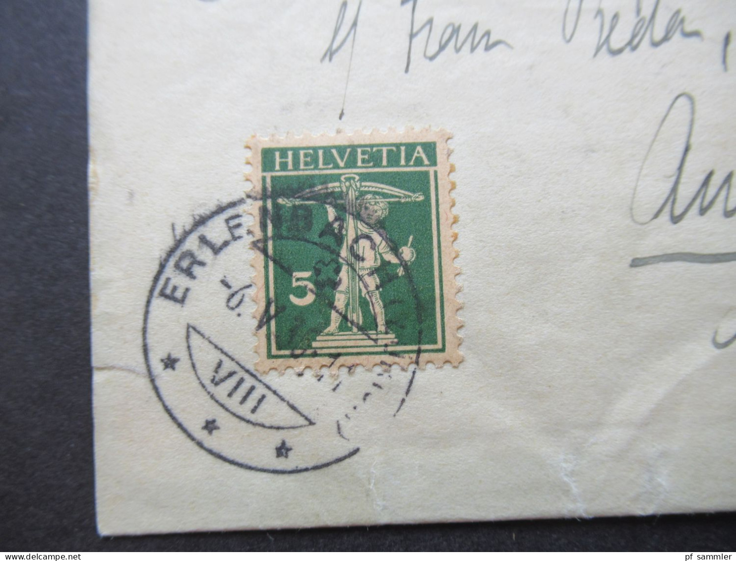 Schweiz 1935 2x Streifband Mit Zusatzfrankatur! Stempel Erlenbach (Zürich) Nach Aue In Sachsen Gesendet - Interi Postali