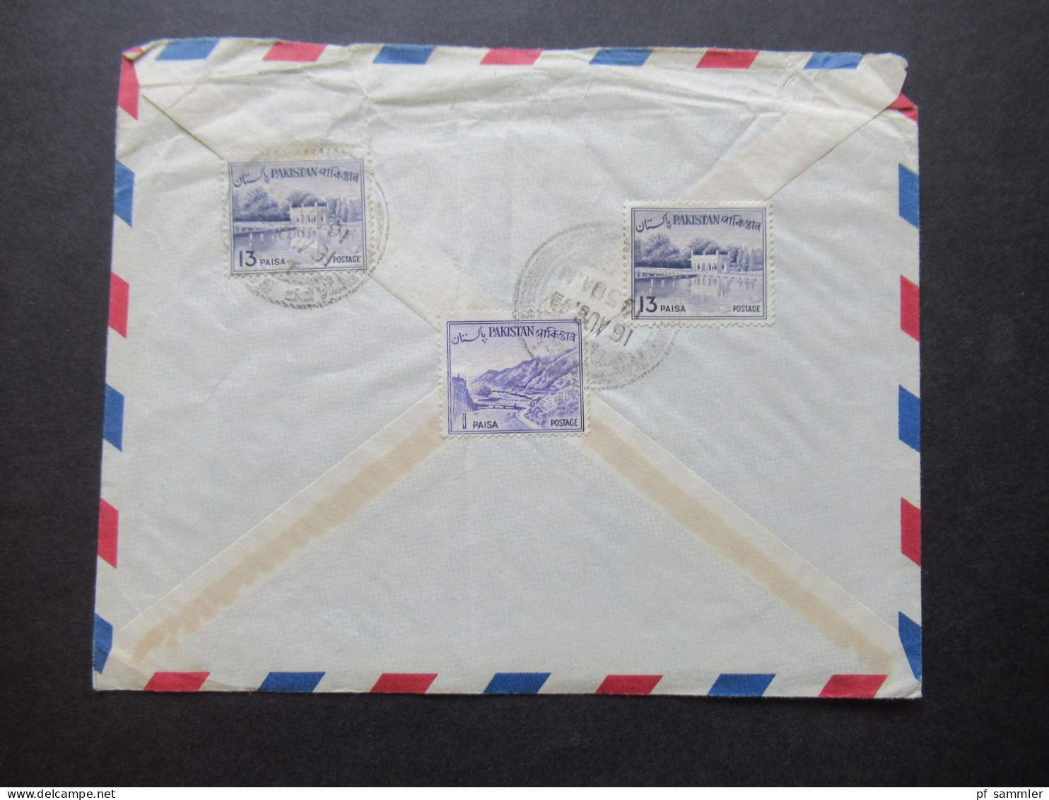 Pakistan 1960er Jahre ?!?  Auslandsbrief Absender LT Colonel Schoenhaas Staff College Quetta / Air Mail - Pakistán