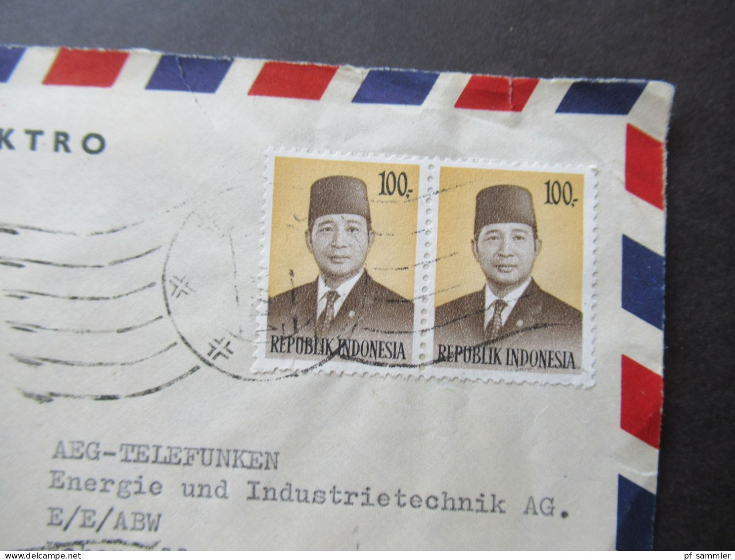 Indonesien 1977 P.T. Guna Elektro Registered Letter Jakarta Indonesia Via Air Mail An Die AEG Telefunken In Berlin - Indonesien