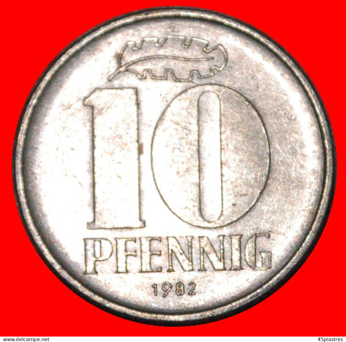 * HAMMER AND COMPASS (1963-1990): GERMANY  10 PFENNIG 1982A! DIES 1+A! · LOW START! · NO RESERVE!!! - 10 Pfennig