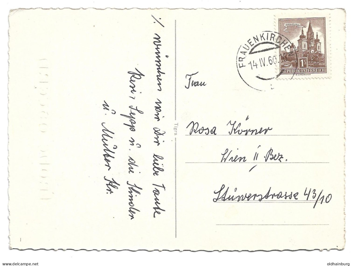 1114k: AK Ostergrüße Aus Frauenkirchen, Gelaufen 1960 - Neusiedlerseeorte