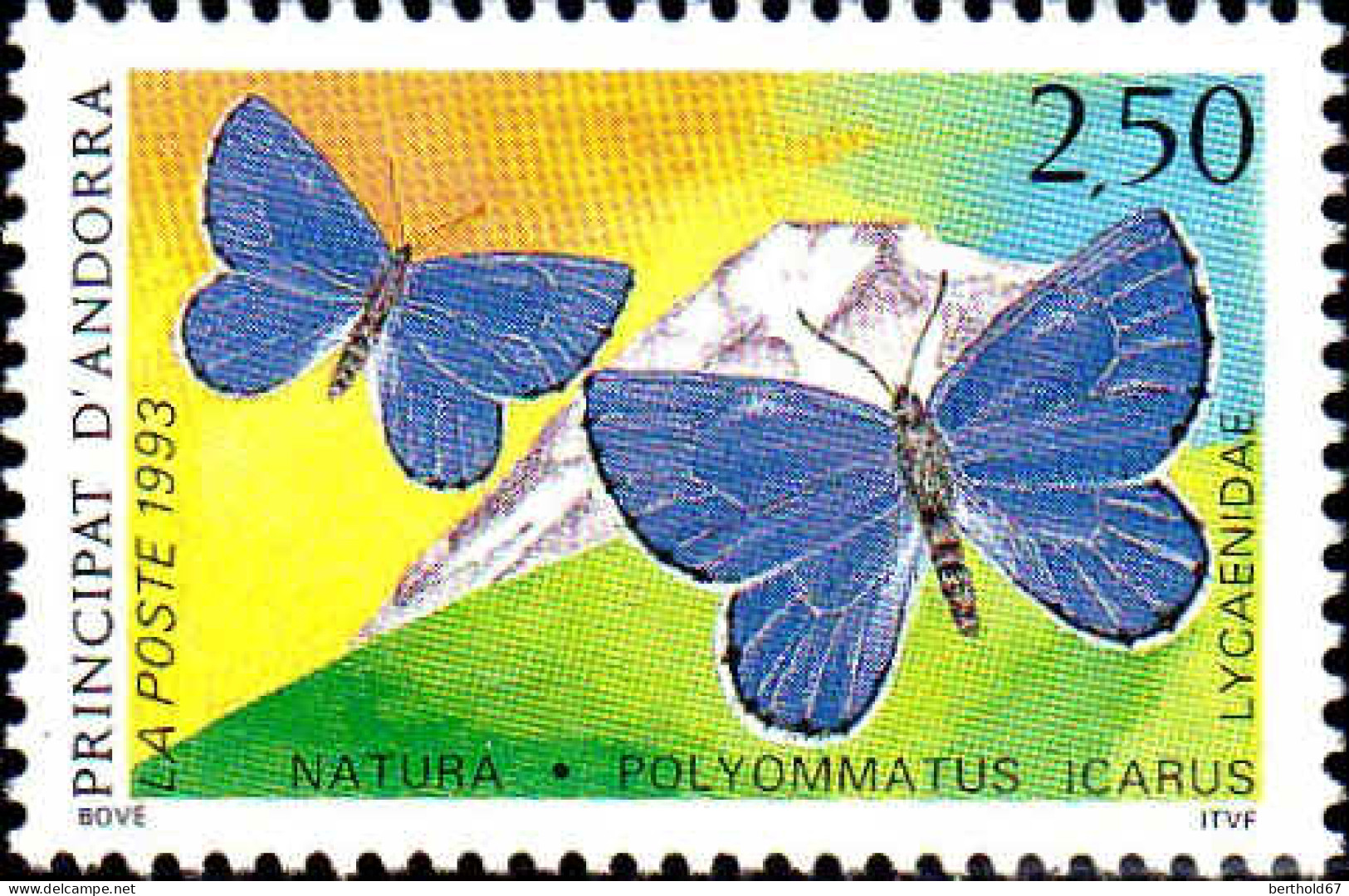 Andorre (F) Poste N** Yv:432/433 Natura Papillons (Thème) - Butterflies