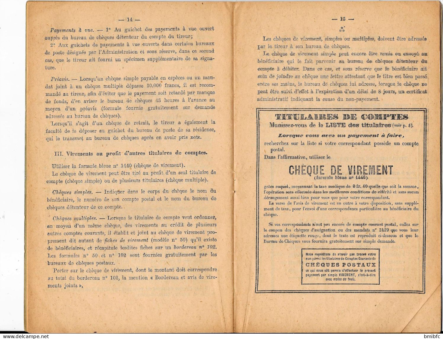 SECRÉTARIAT GÉNÉRAL DES POSTES, TÉLÉGRAPHES ET TÉLÉPHONES 1941 - Service Des Chèques Postaux - Management