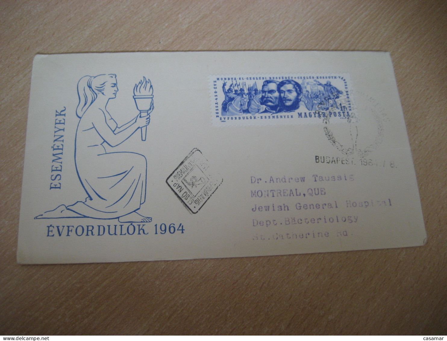 BUDAPEST 1964 To Montreal Canada CEGLED Yv 1642 FDC Cancel Cover HUNGARY - Cartas & Documentos