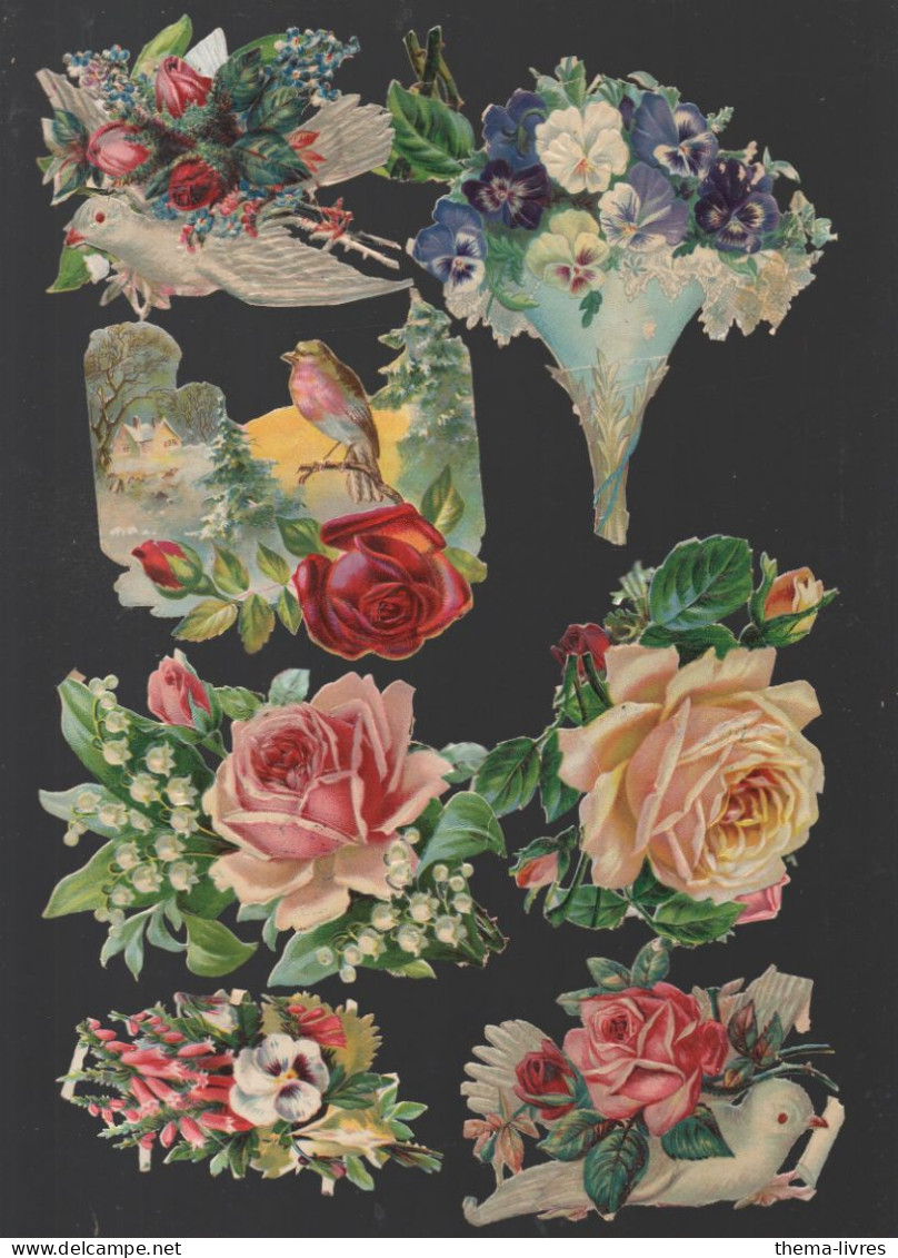 Lot De 8 Découpis  (dont 3 Publicitaires )motifs Floraux    (PPP42605) - Fiori