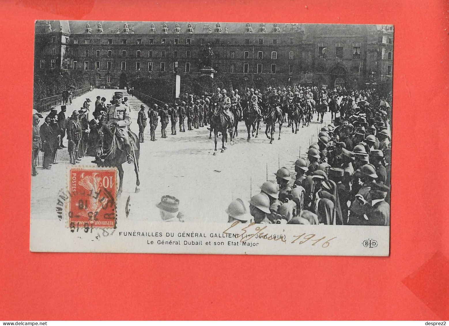 FUNERAILLES Du Général GALLIENI Cpa Animée Le 1 Er Juin 1916 - Funérailles